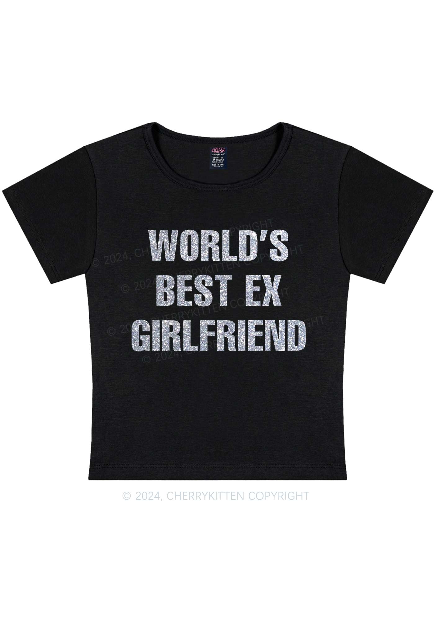 Glitter Best Ex Girlfriend Y2K Baby Tee Cherrykitten