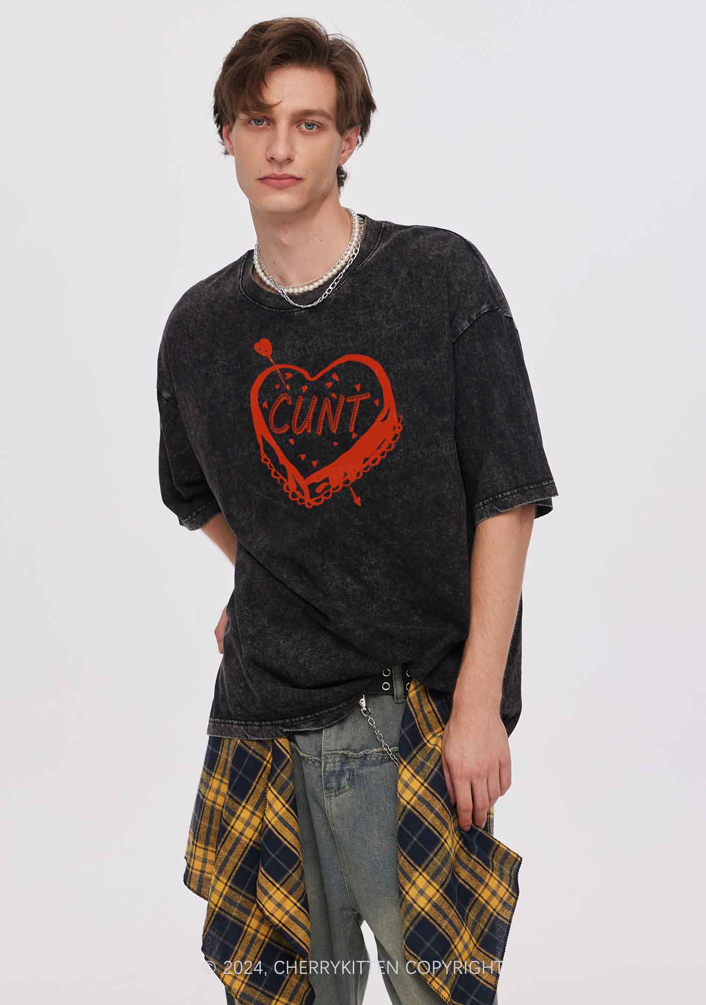 Cxxt Cake Y2K Valentine's Day Washed Tee Cherrykitten