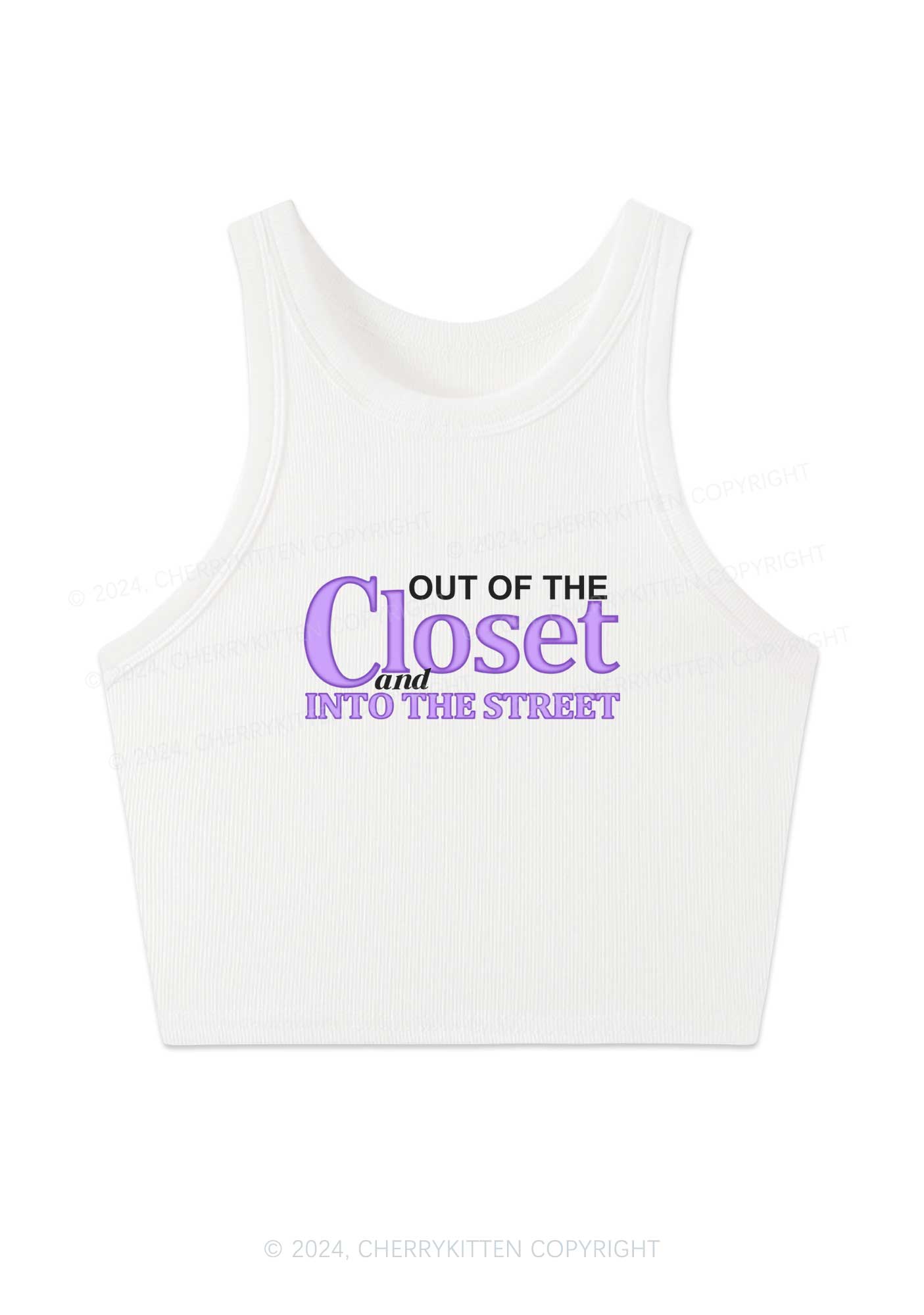 Out Of The Closet Y2K Crop Tank Top Cherrykitten