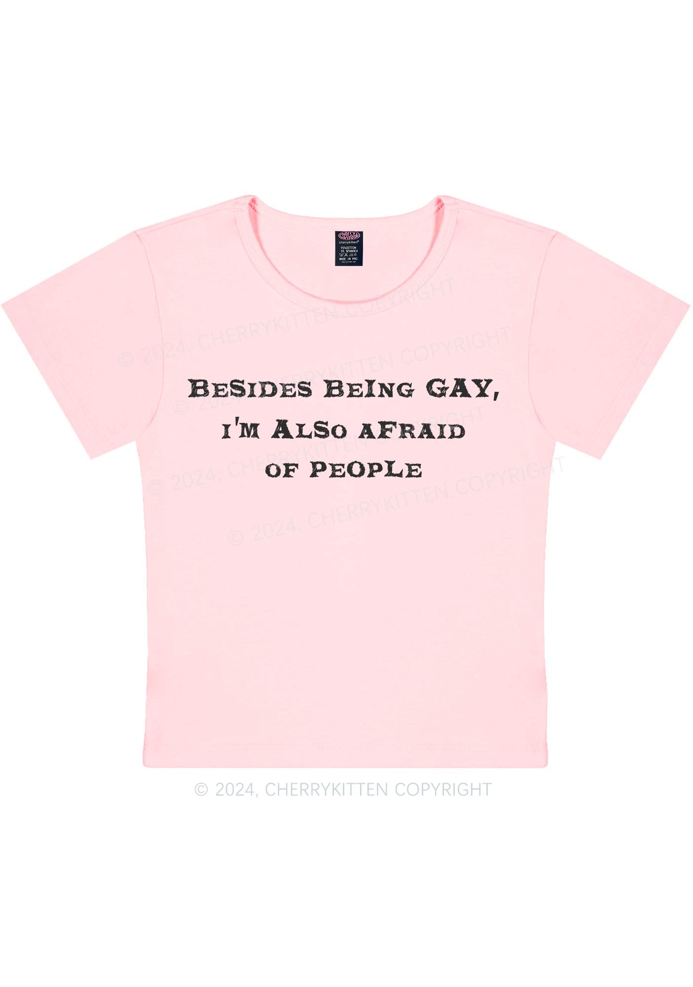 Besides Being Gay Y2K Baby Tee Cherrykitten