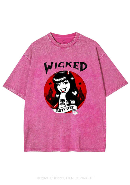 Halloween Wicked But Cute Y2K Washed Tee Cherrykitten