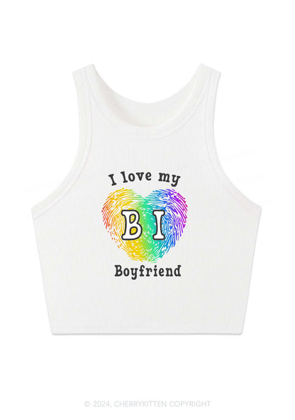 Love My Bi Boyfriend Y2K Crop Tank Top Cherrykitten