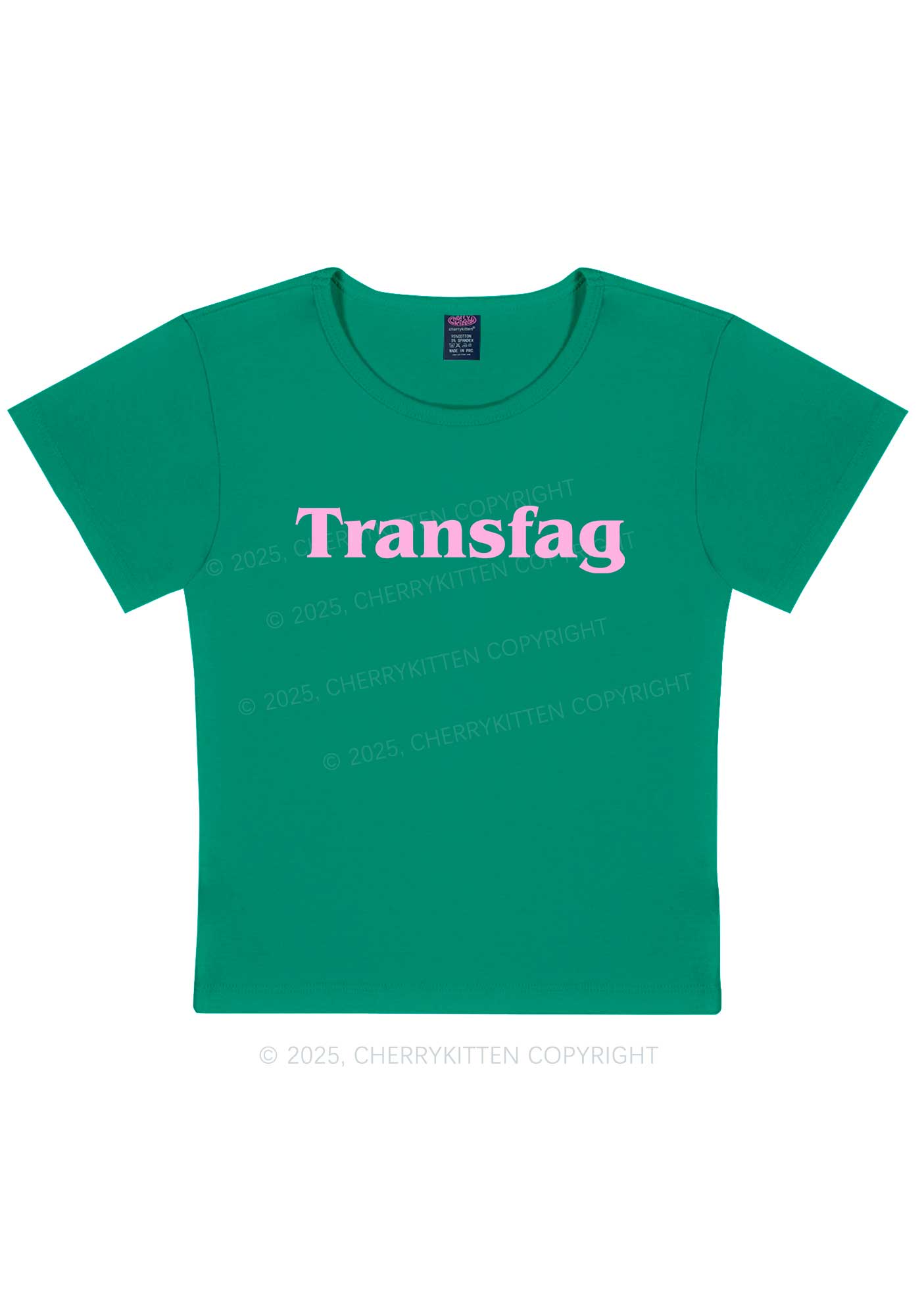 Transfag Y2K Baby Tee Cherrykitten