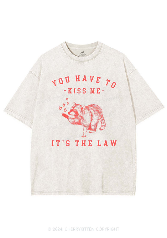 You Have To Kiss Me Y2K Valentine's Day Washed Tee Cherrykitten