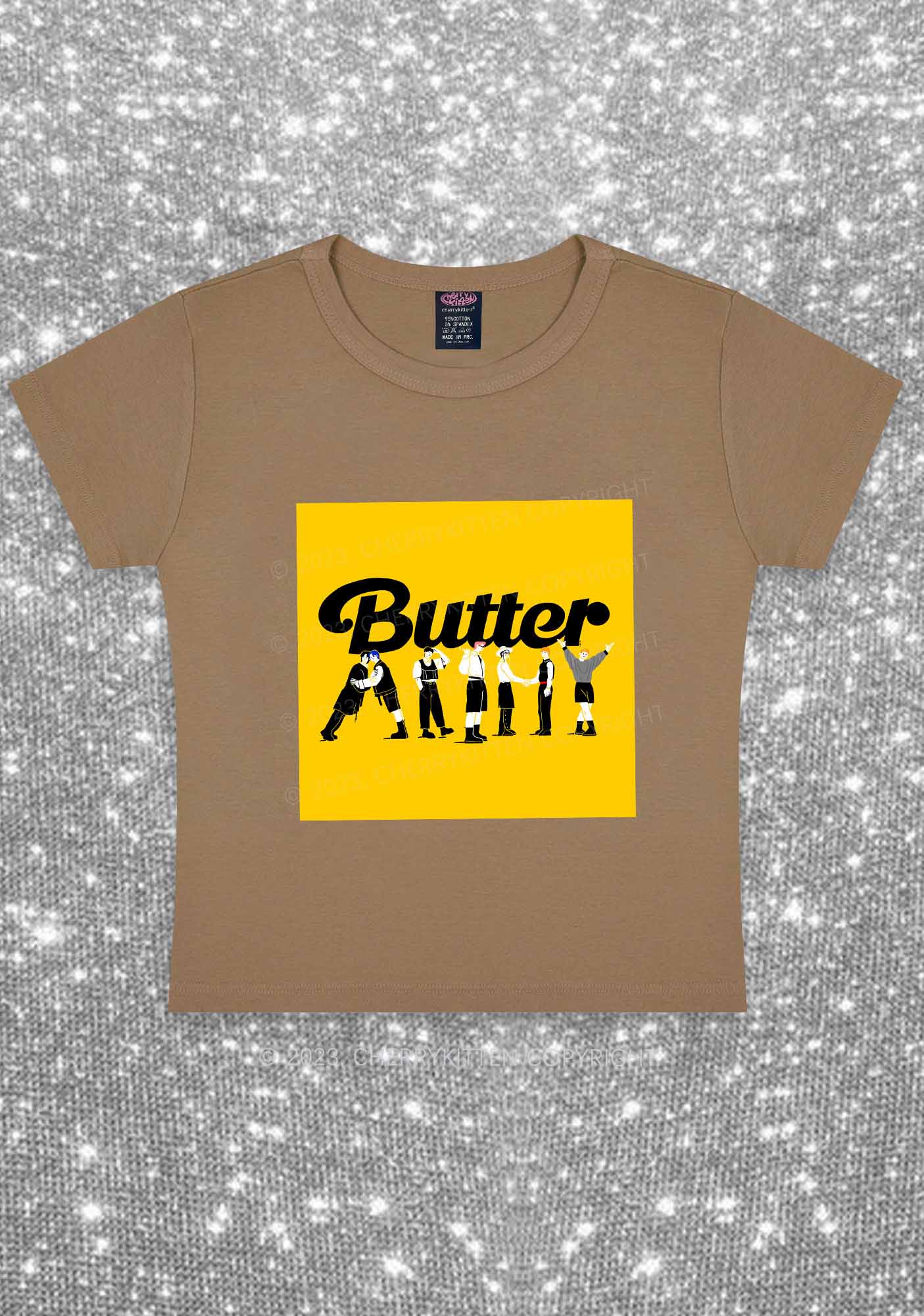 Butter Bangtan Boys Kpop Y2K Baby Tee Cherrykitten