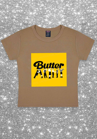 Butter Bangtan Boys Kpop Y2K Baby Tee Cherrykitten