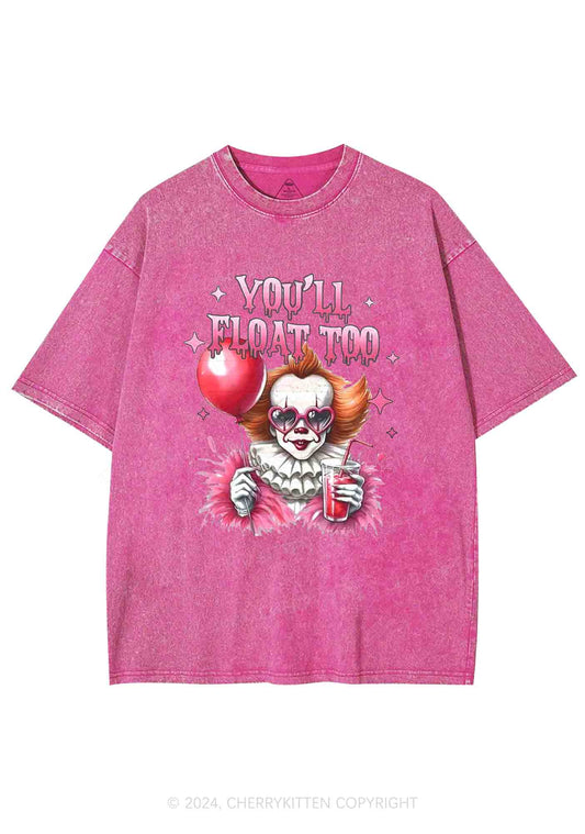 Halloween You Will Float Too Y2K Washed Tee Cherrykitten