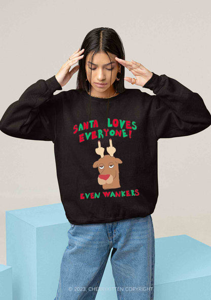 Santa Loves Everyone Christmas Y2K Sweatshirt Cherrykitten