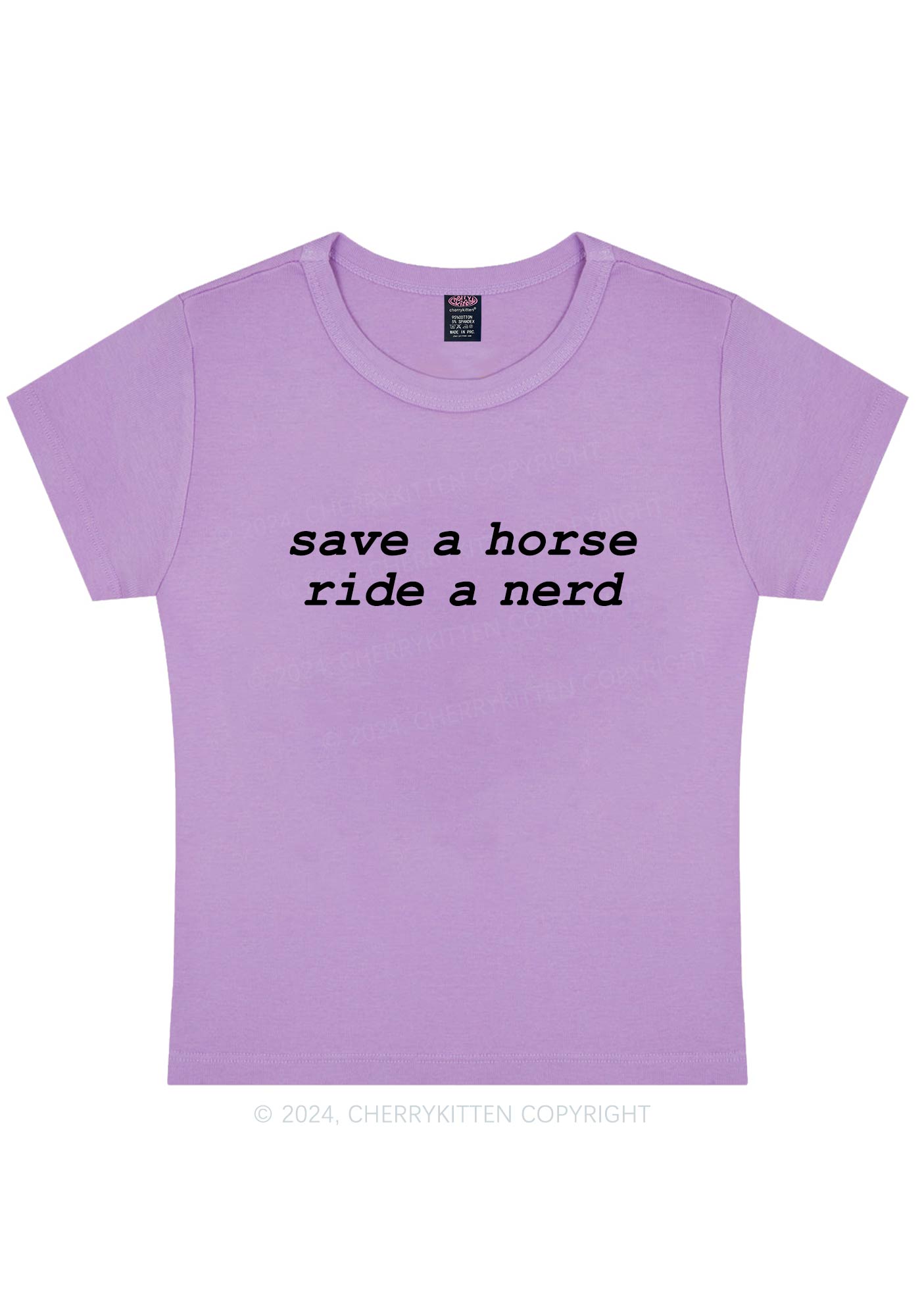 Save Horse Ride Nerd Y2K Baby Tee Cherrykitten