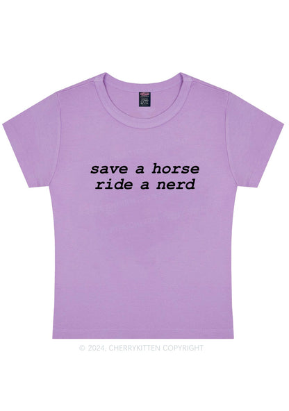 Save Horse Ride Nerd Y2K Baby Tee Cherrykitten