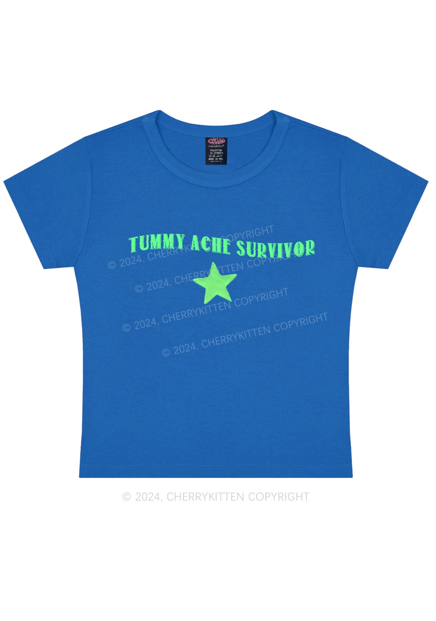 Tummy Ache Survivor Y2K Baby Tee Cherrykitten