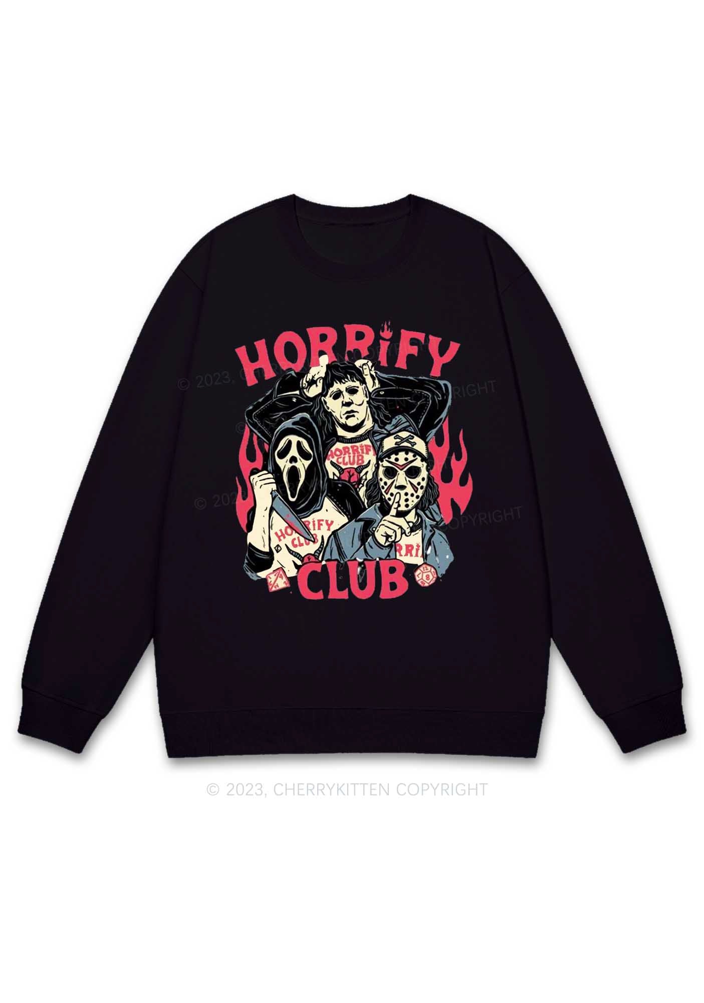 Horrify Club Halloween Y2K Sweatshirt Cherrykitten