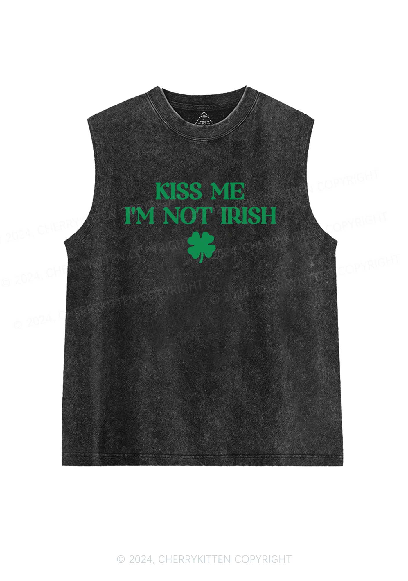 Im Not Irish St Patricks Y2K Washed Tank Cherrykitten