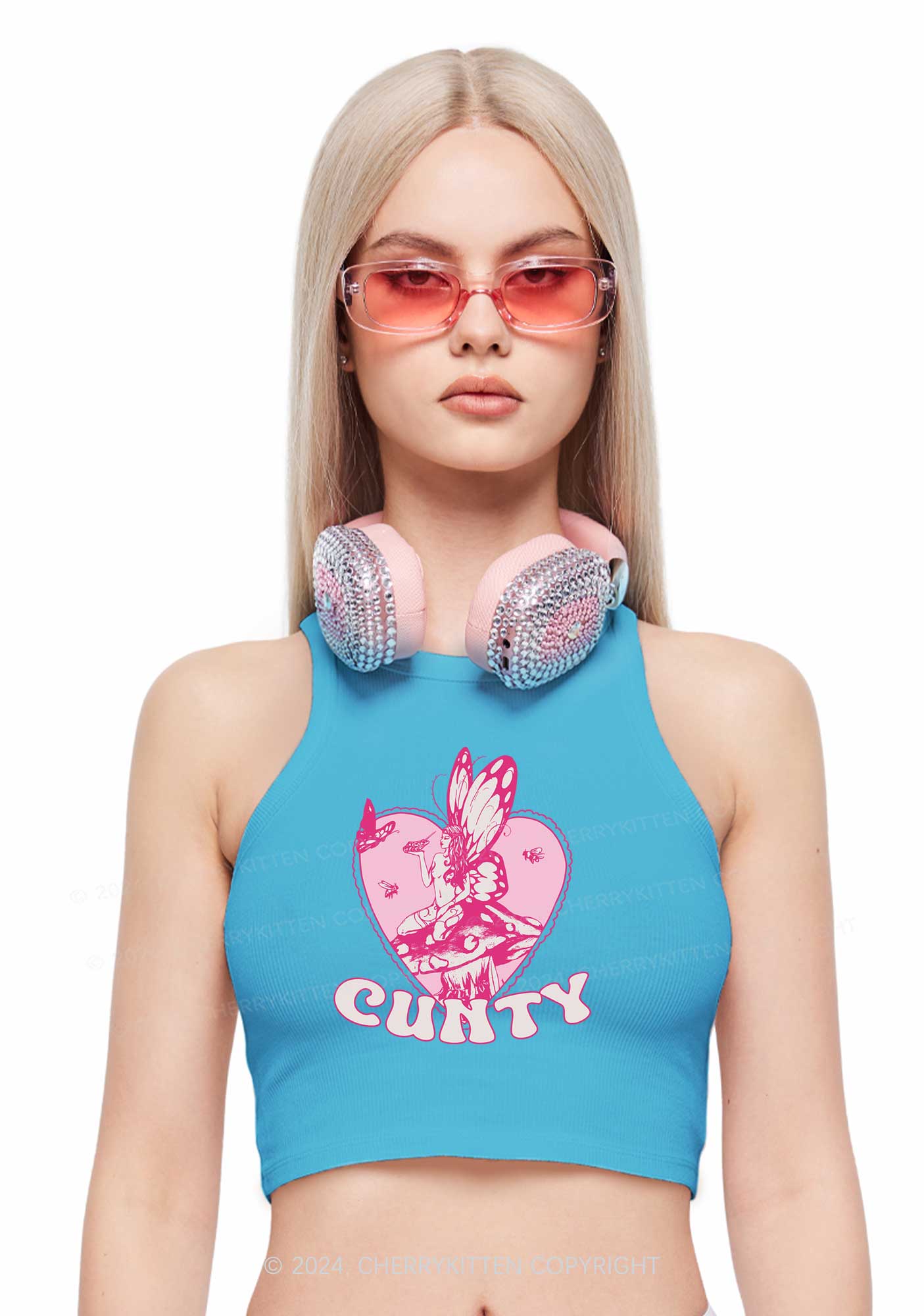 Butterfly Cxnty Y2K Crop Tank Top Cherrykitten