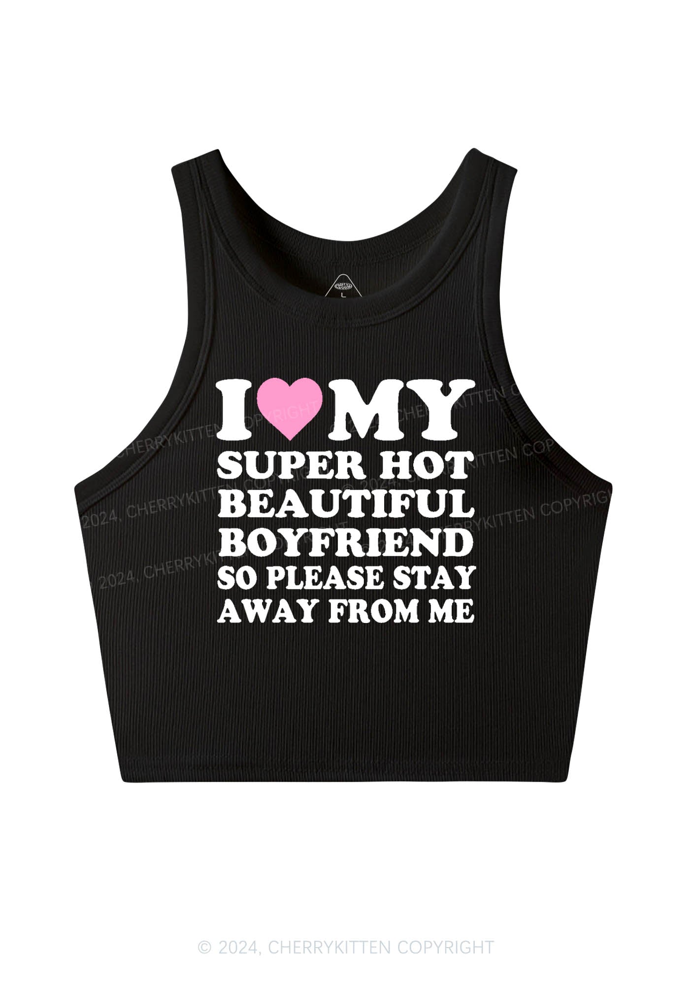 My Super Hot Boyfriend Y2K Valentine's Day Crop Tank Top Cherrykitten