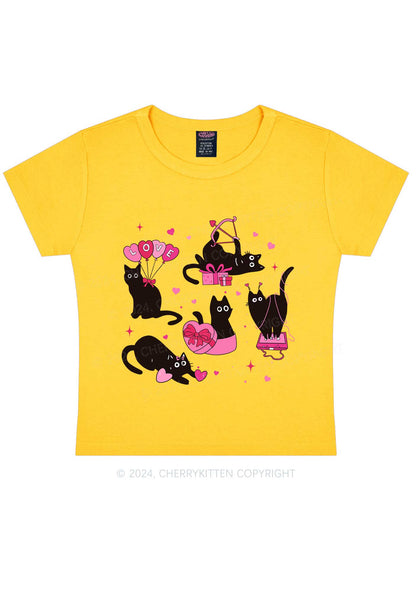 Black Kitten Y2K Valentine's Day Baby Tee Cherrykitten