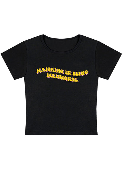 Curvy Majoring In Being Delusional Baby Tee