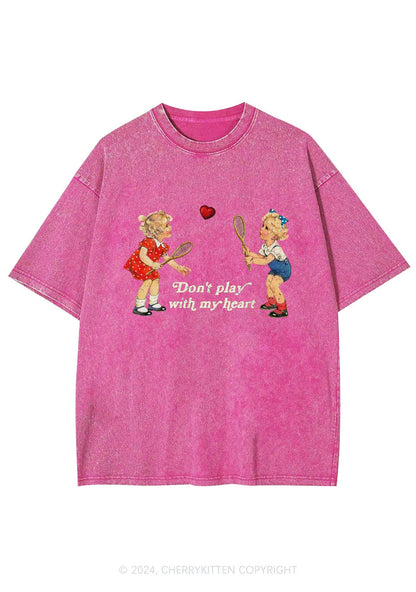 Don't Play With My Heart Y2K Washed Tee Cherrykitten