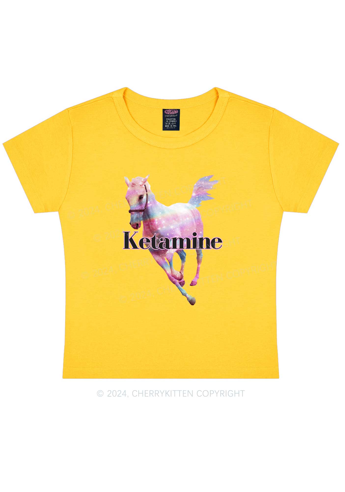 Pink Horse Y2K Baby Tee Cherrykitten