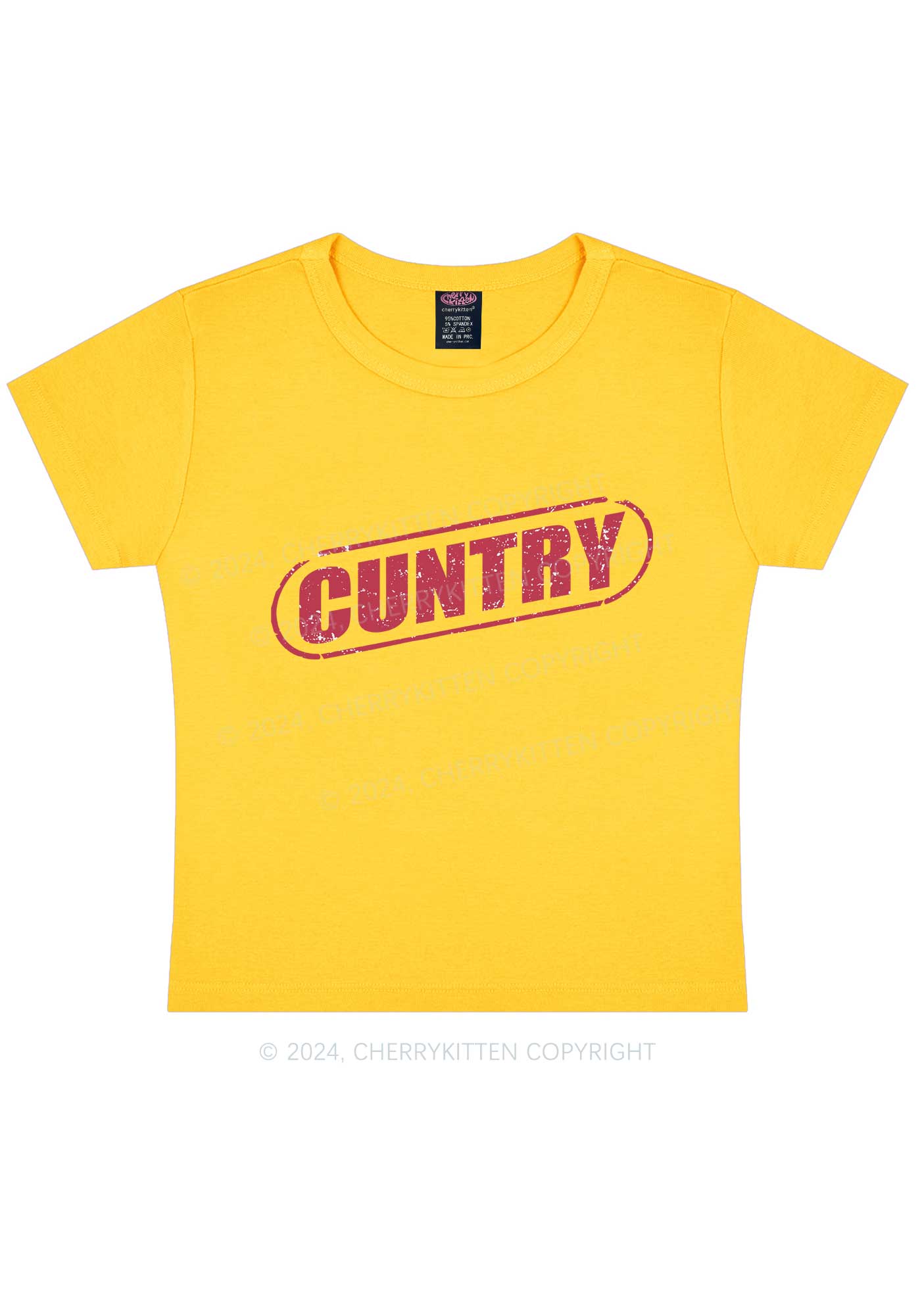 Cuntry Y2K Baby Tee Cherrykitten