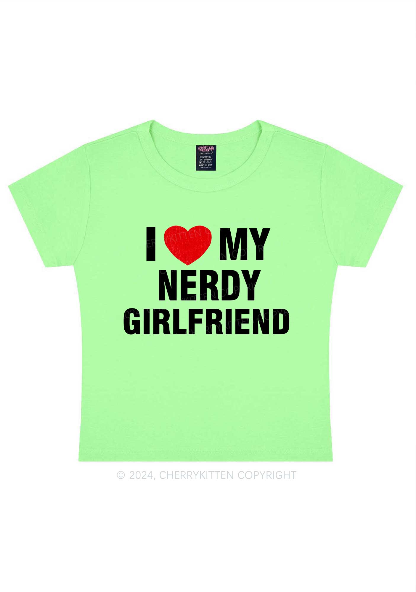 Love My Nerdy Girlfriend Y2K Valentine's Day Baby Tee Cherrykitten