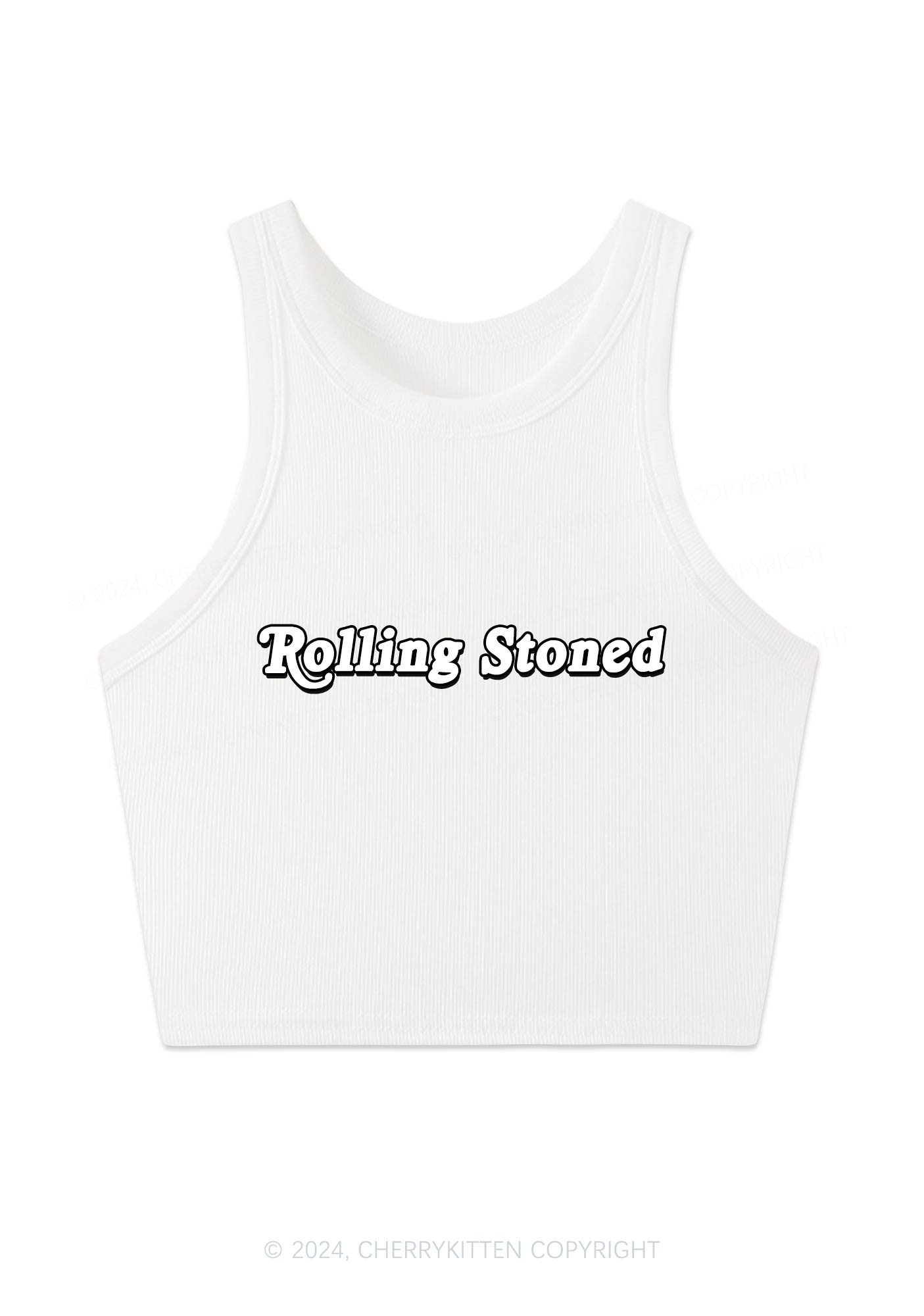 Rolling Stoned Y2K Crop Tank Top Cherrykitten