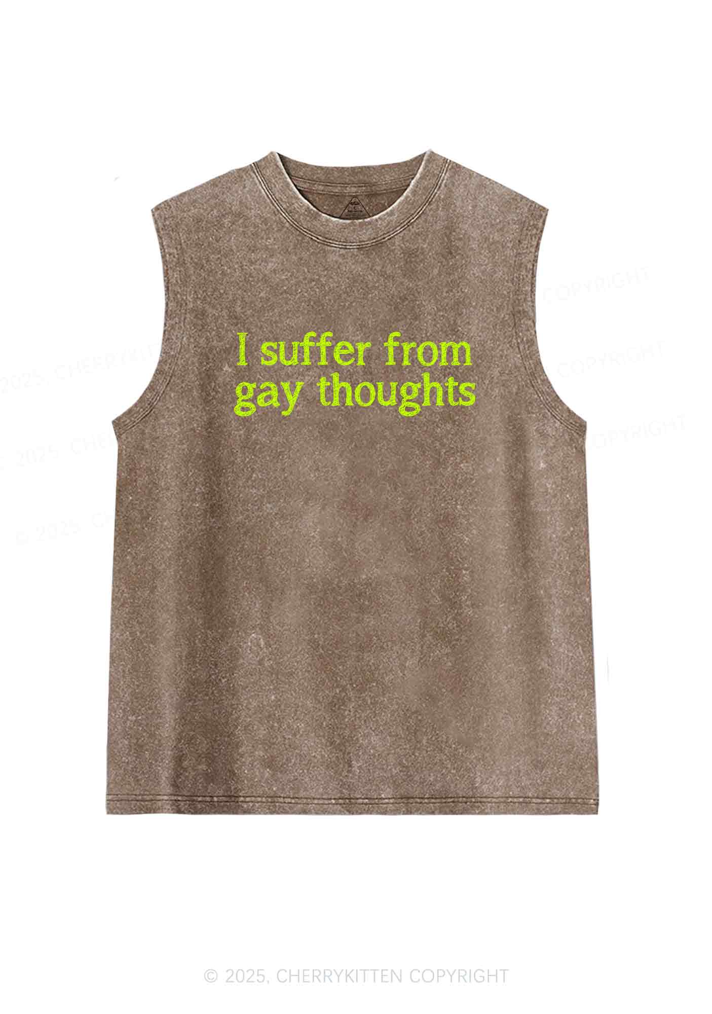 Suffer From Gay Thoughts Y2K Washed Tank Cherrykitten