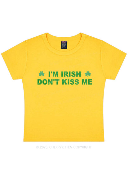 Dont Kiss Irish St Patricks Y2K Baby Tee Cherrykitten