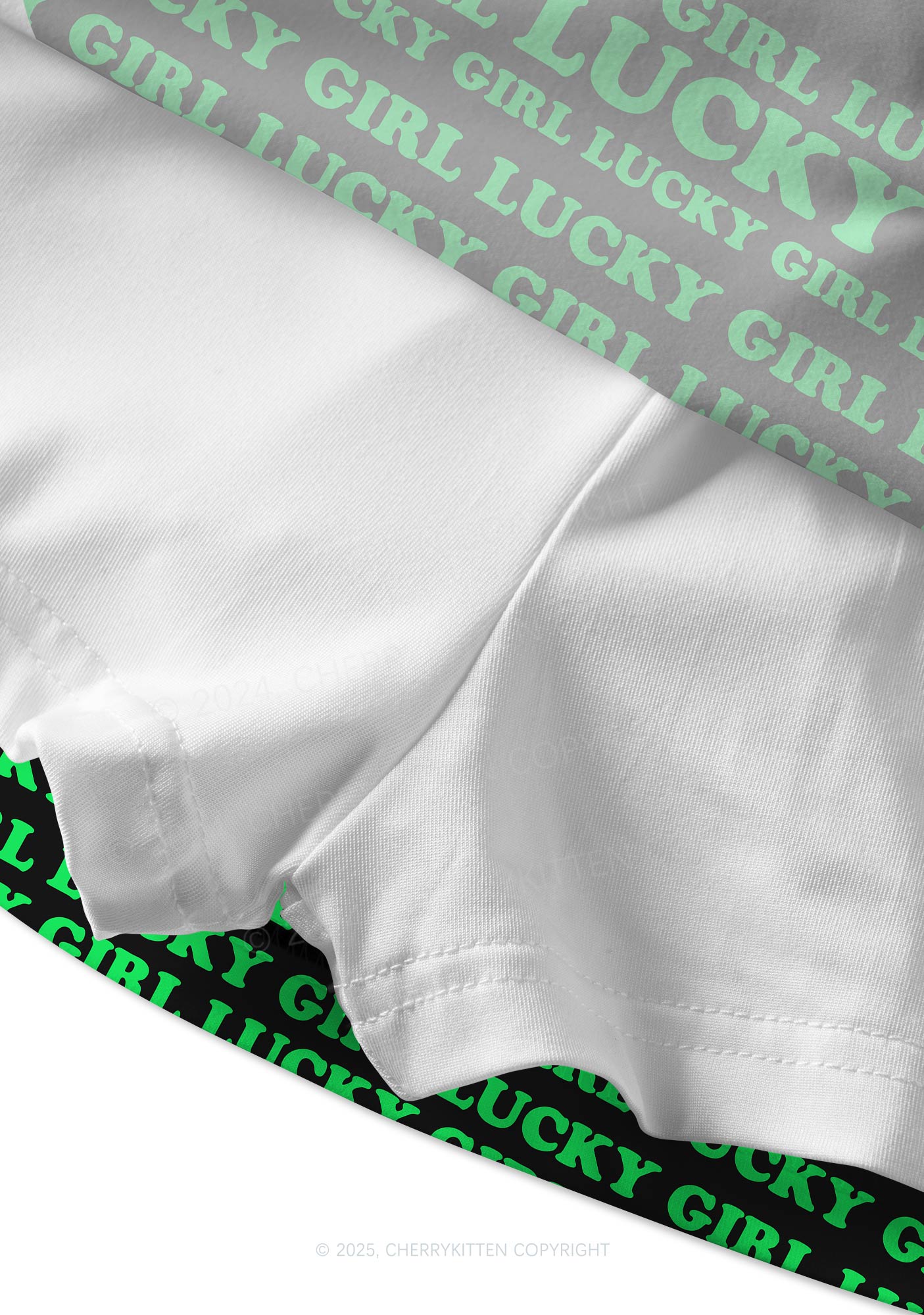 Lucky Girl Y2K Print Mini Skirt Cherrykitten