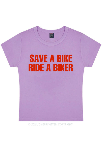 Save Bike Ride Biker Y2K Baby Tee Cherrykitten