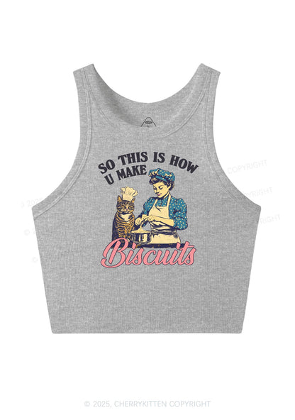 How U Make Biscuits Y2K Crop Tank Top Cherrykitten