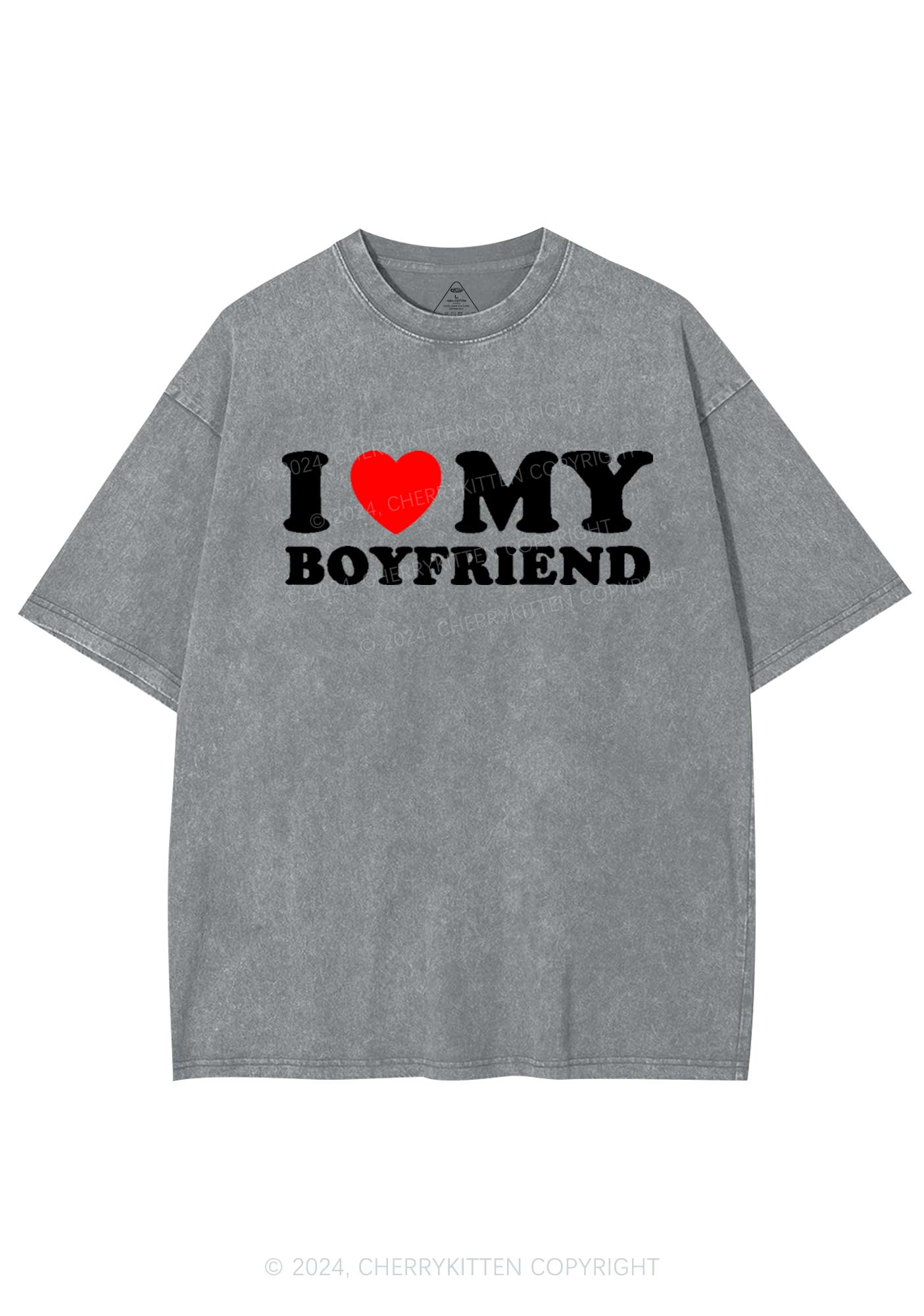 I Love Boyfriend Y2K Valentine's Day Washed Tee Cherrykitten