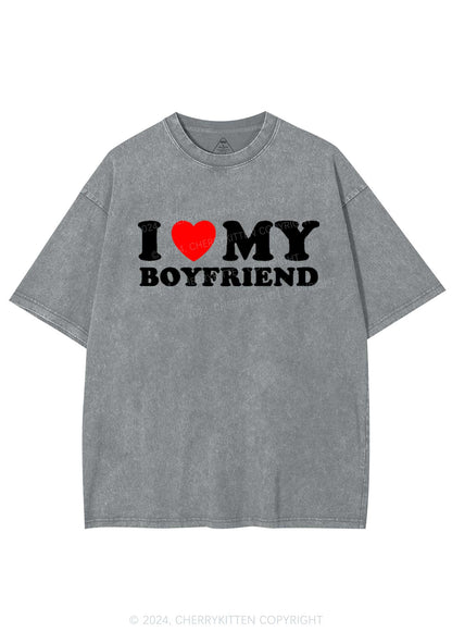 I Love Boyfriend Y2K Valentine's Day Washed Tee Cherrykitten