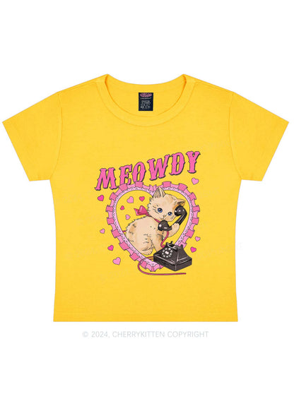 Meowdy Cat Y2K Valentine's Day Baby Tee Cherrykitten