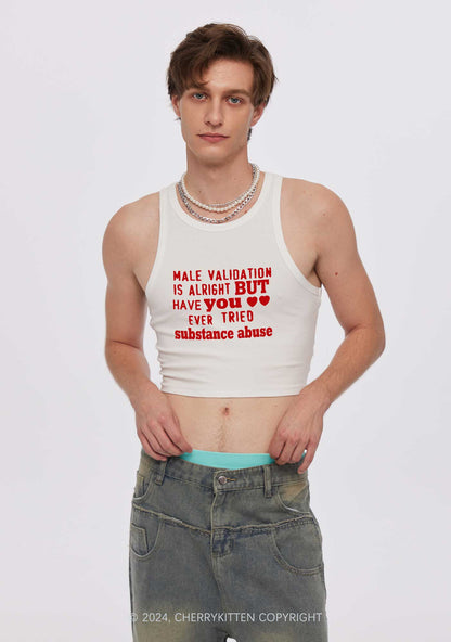 Male Validation Is Alright Y2K Crop Tank Top Cherrykitten