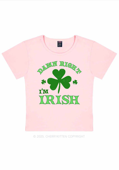 Damn Right Im Irish St Patricks Y2K Baby Tee Cherrykitten