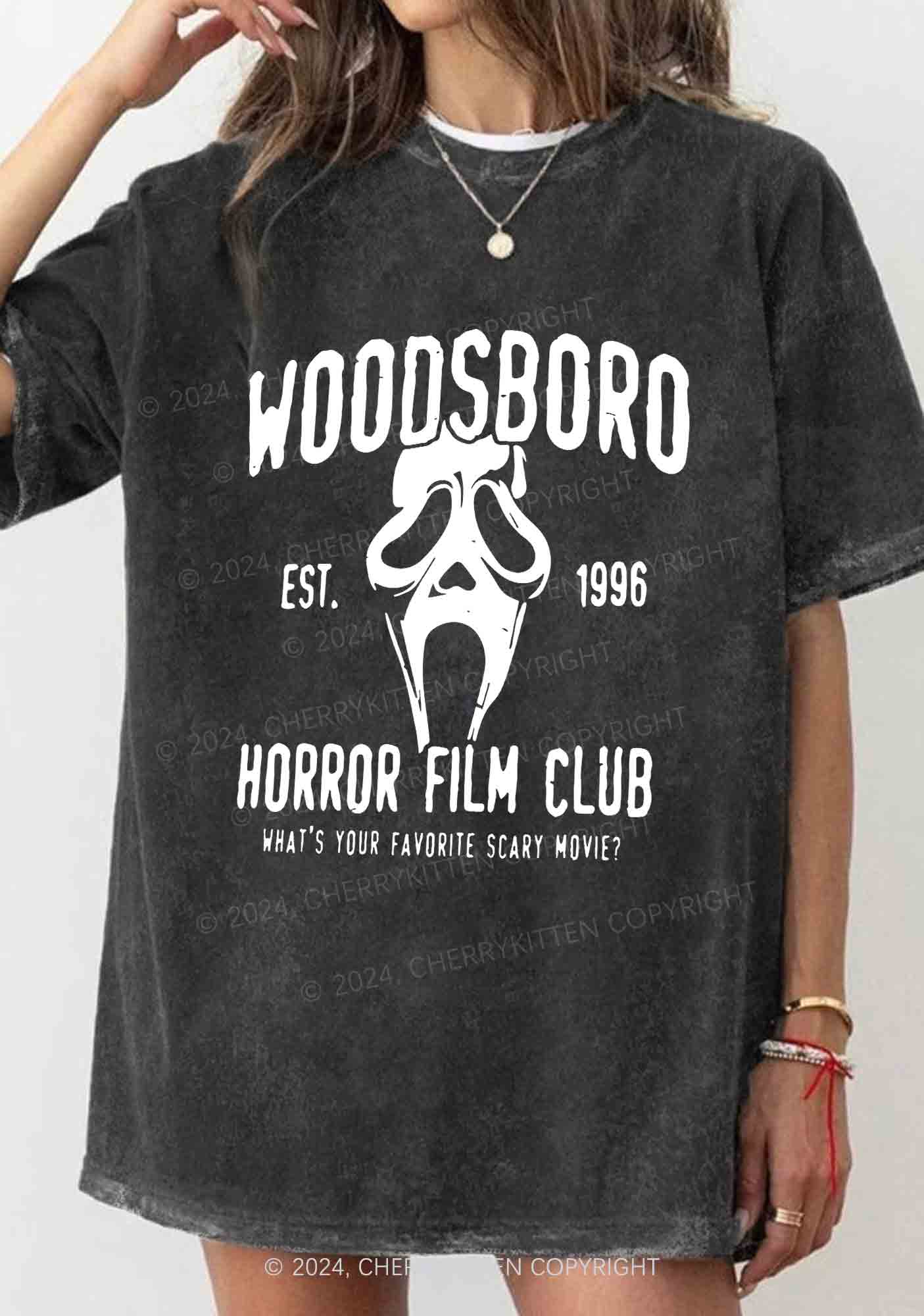 Horror Film Club Halloween Y2K Washed Tee Cherrykitten