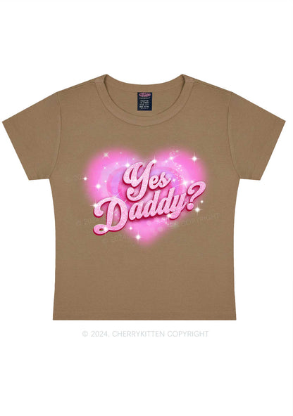 Pink Yes Daddy Y2K Valentine's Day Baby Tee Cherrykitten