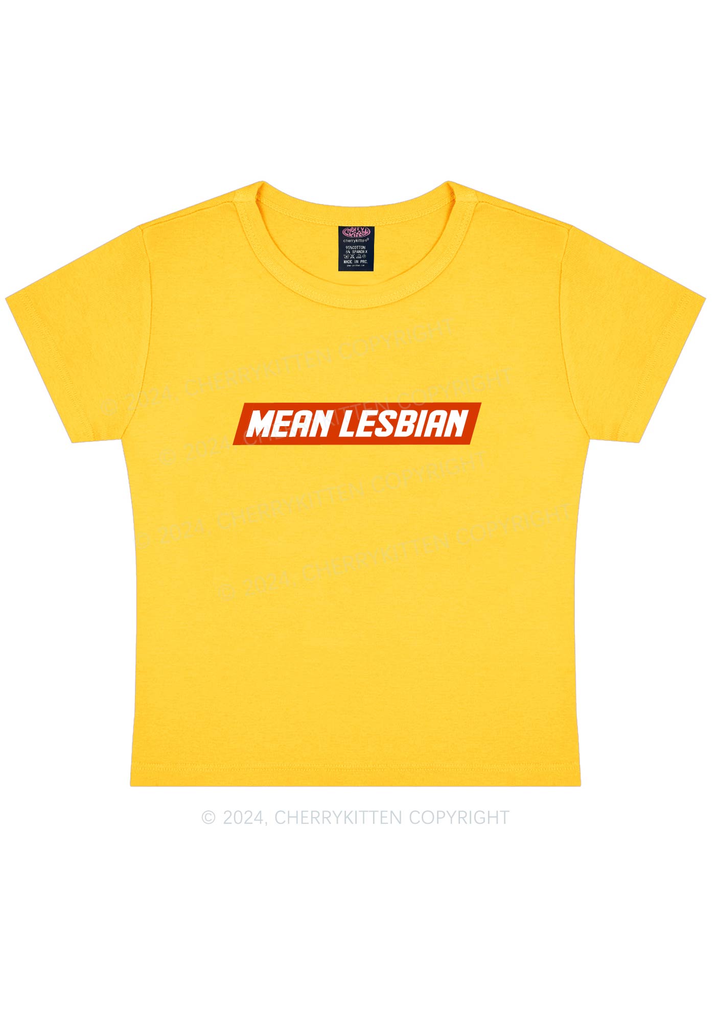 Mean Lesbian Y2K Baby Tee Cherrykitten