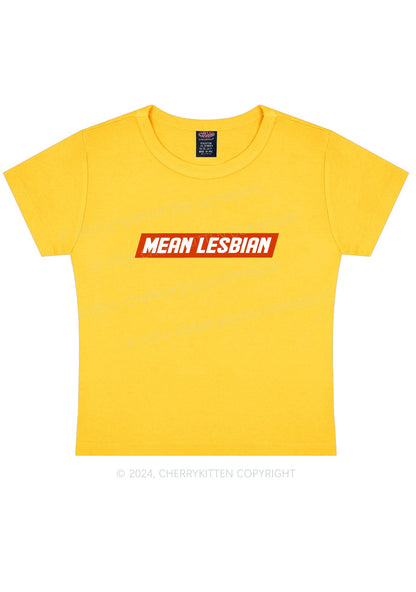 Mean Lesbian Y2K Baby Tee Cherrykitten