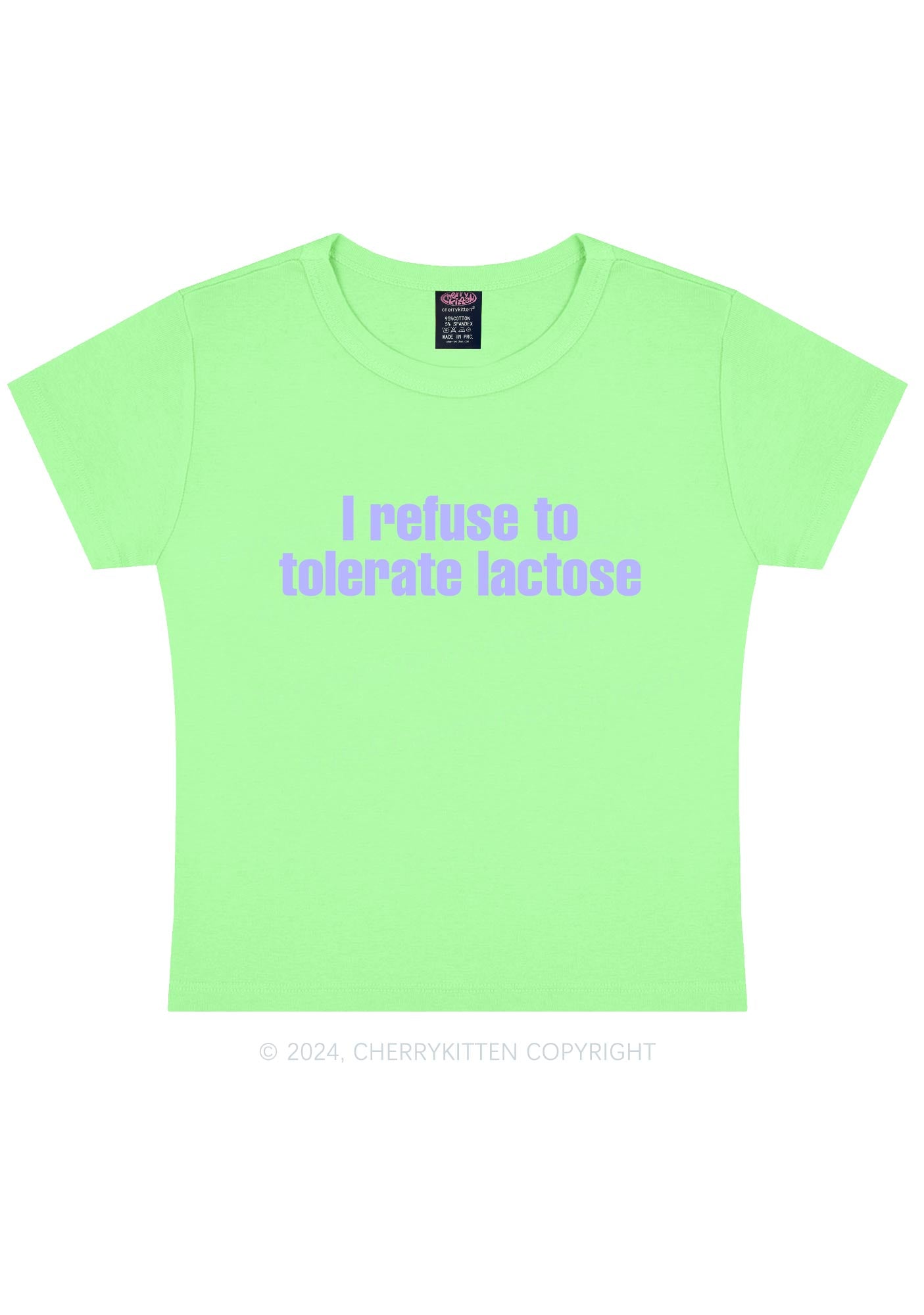 Refuse To Tolerate Lactose Y2K Baby Tee Cherrykitten