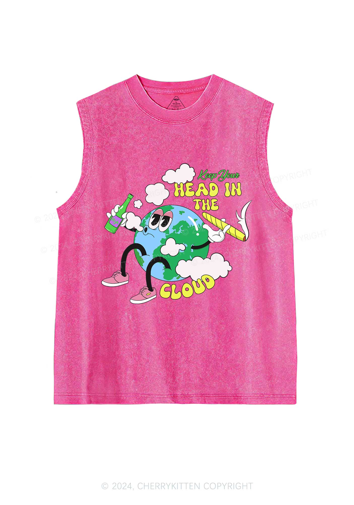 Keep Your Head In Cloud Y2K Washed Tank Cherrykitten