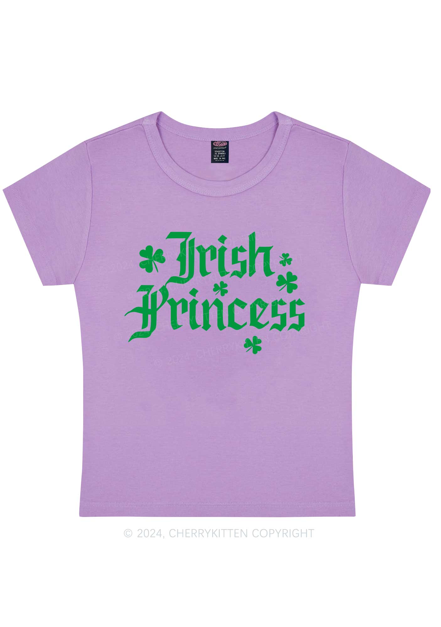 Irish Princess St Patricks Y2K Baby Tee Cherrykitten