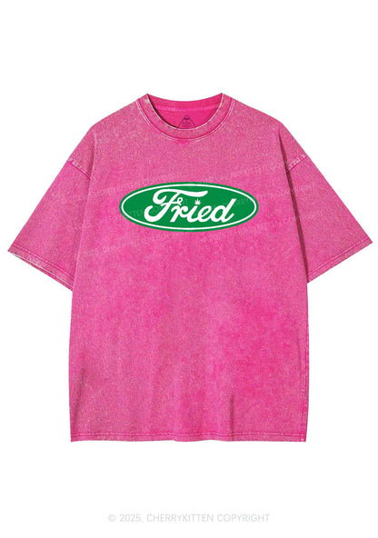 Green Fried Y2K Washed Tee Cherrykitten