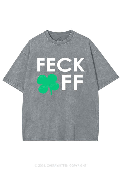 Feck Off St Patricks Y2K Washed Tee Cherrykitten