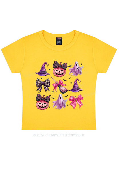 Halloween Pumpkin With Bows Y2K Baby Tee Cherrykitten