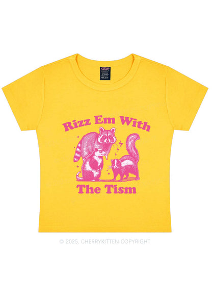 Rizz Em The Tism Y2K Baby Tee Cherrykitten