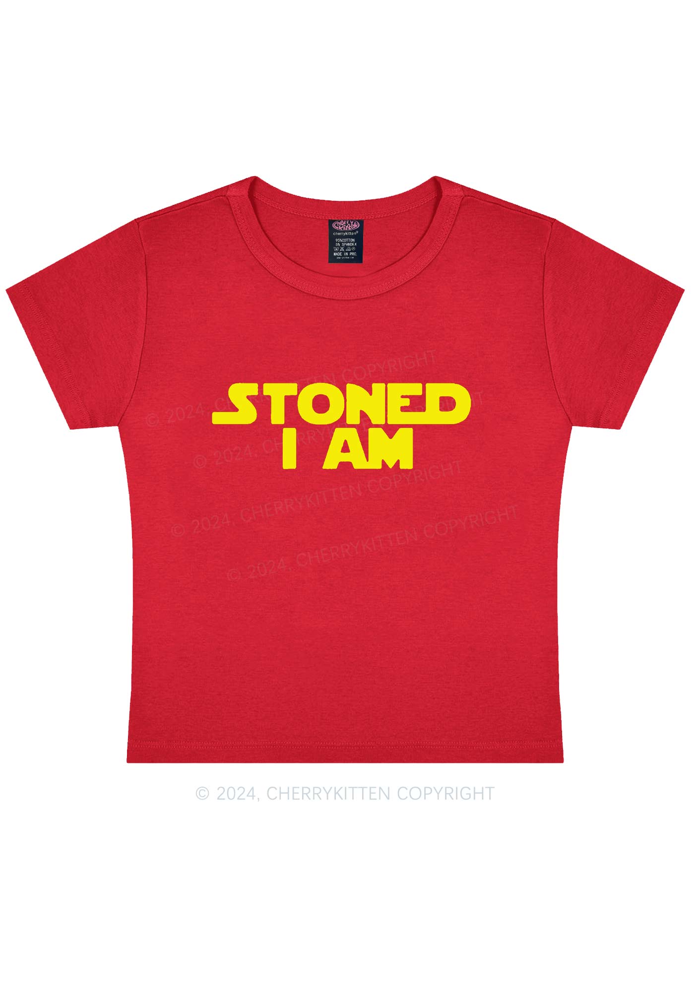 Stoned I Am Y2K Baby Tee Cherrykitten