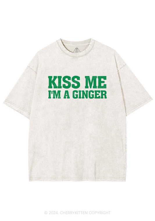 Kiss Me Im Ginger St Patricks Y2K Washed Tee Cherrykitten