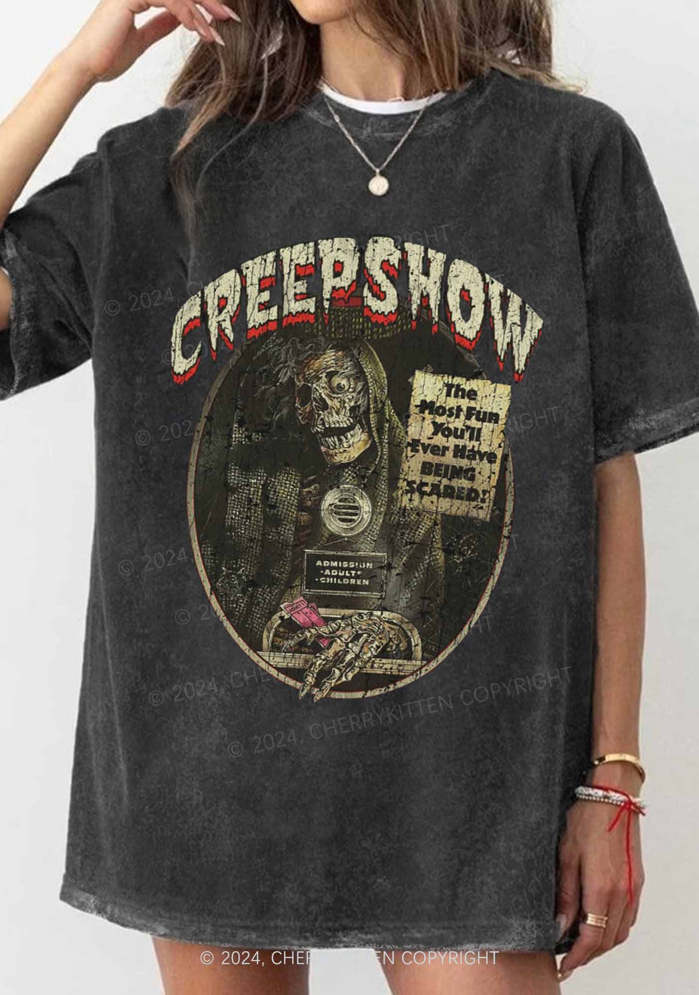 Halloween Creepshow Y2K Washed Tee Cherrykitten